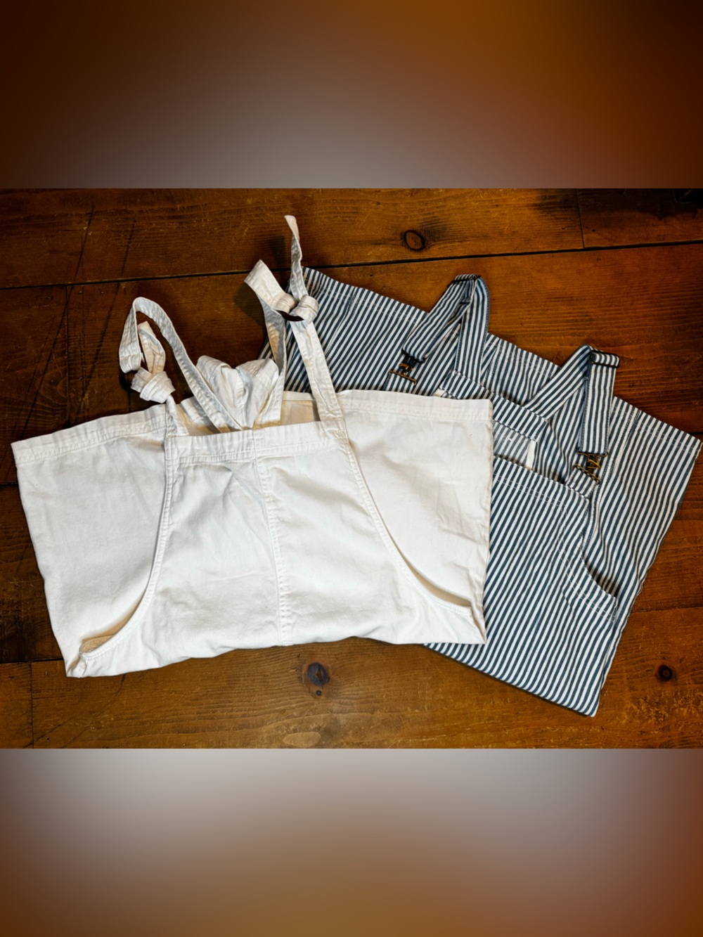 American Eagle Outfitters White and Blue Striped Jumpsuit Set